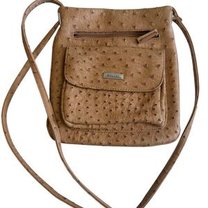 Koltov Tan Faux Ostrich Crossbody Bag